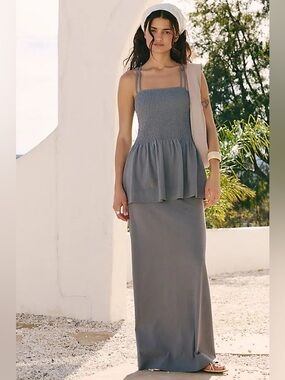Free People Free-est Goldie Skirt Set, Dark Grey, Size Medium